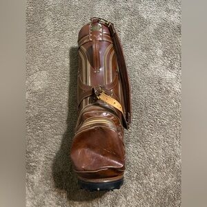 Vintage Burton classic “triple brown” leather golf bag 90s